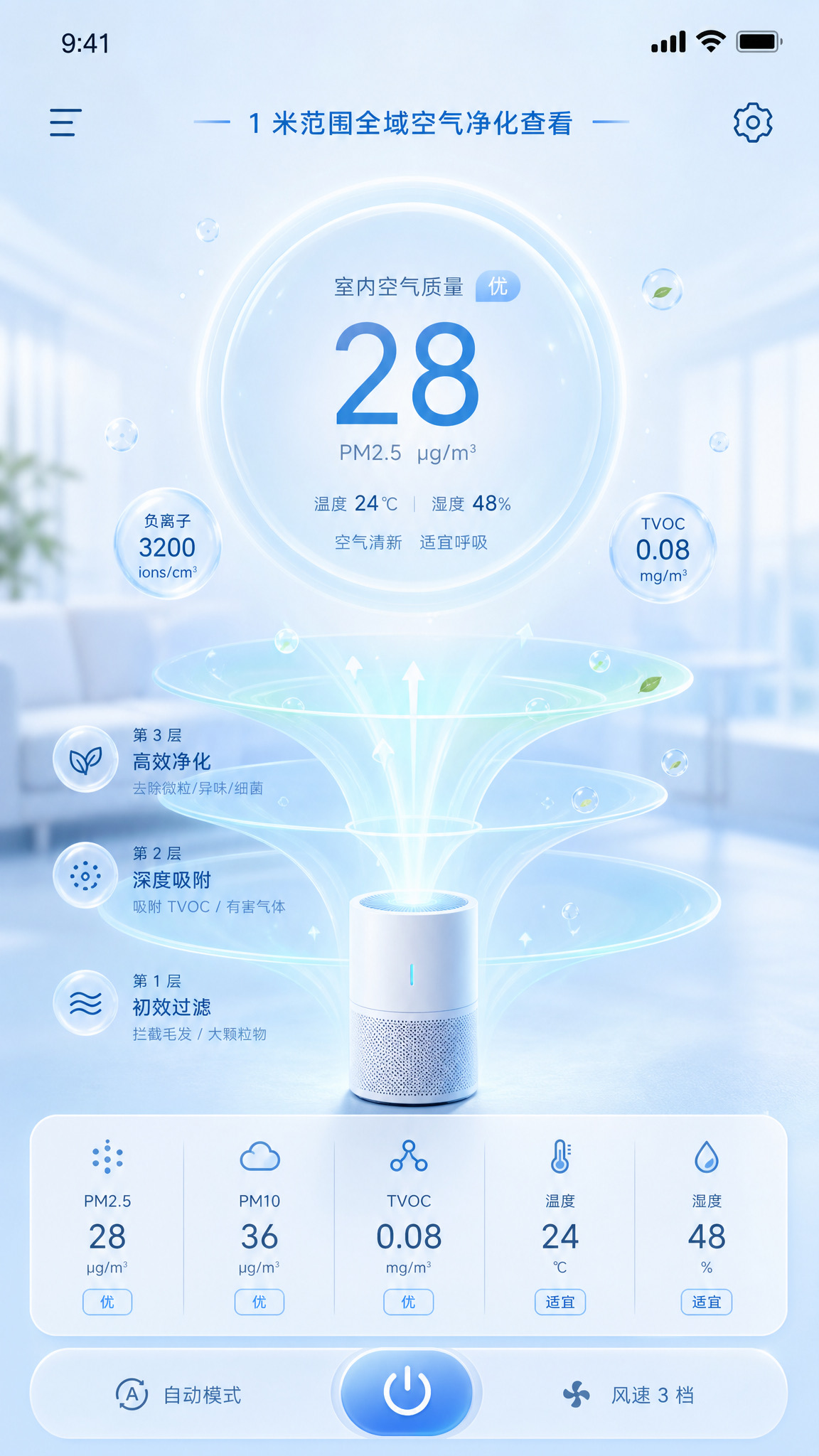 负离子空气净化界面